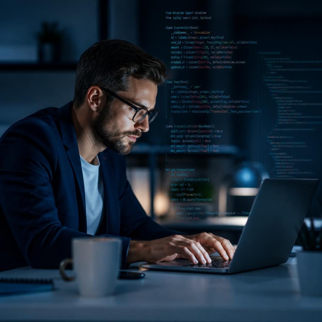 Desenvolvedor integrando a API NogePay